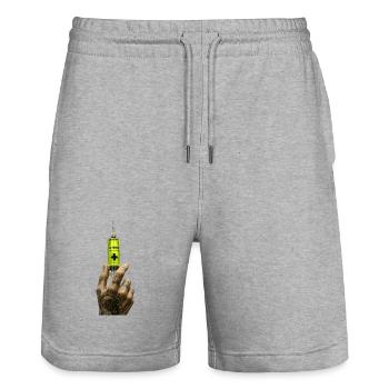 Nadel & Neon Medizin Tattoo - Stanley/Stella Unisex Bio Joggingshorts Trainer  - Grau meliert - Vorne - Nik (191cm) & Marisol (170cm)