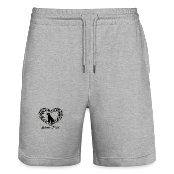Labrador Retriever Hund Pfote Wald Berge - Stanley/Stella Unisex Bio Joggingshorts Trainer  - Grau meliert - Vorne - Nik (191cm) & Marisol (170cm)
