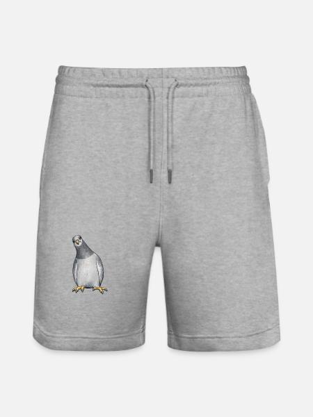 Aquarell Taube auf Schwarz - Stanley/Stella Unisex Bio Joggingshorts Trainer  - Grau meliert