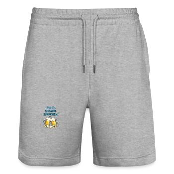 Kaltes Schaumsüppchen - Stanley/Stella Unisex Bio Joggingshorts Trainer  - Grau meliert - Vorne - Nik (191cm) & Marisol (170cm)