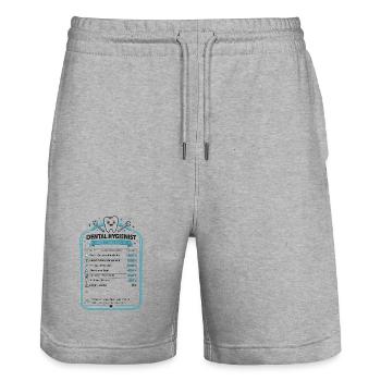 Dental Hygienist Gift for Dental Assistant - Stanley/Stella Trainer Unisex Organic Jogging Shorts - heather grey - Front - Nik (191cm) & Marisol (170cm)