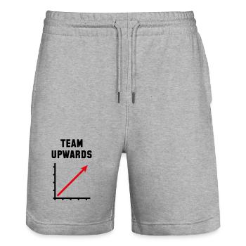 Team Upwards (Success / Progress / POS Red 2C) - Stanley/Stella Trainer Unisex Organic Jogging Shorts - heather grey - Front - Nik (191cm) & Marisol (170cm)