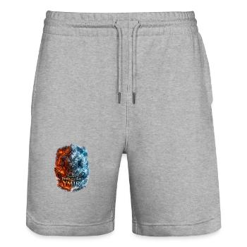 Feuer und Eis Ymír - Stanley/Stella Unisex Bio Joggingshorts Trainer  - Grau meliert - Vorne - Nik (191cm) & Marisol (170cm)