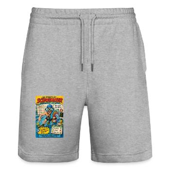 Der Schwimmer – nur noch eine Bahn - Stanley/Stella Unisex Bio Joggingshorts Trainer  - Grau meliert - Vorne - Nik (191cm) & Marisol (170cm)