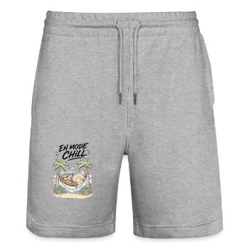 EN MODE CHILL - Short de jogging bio TRAINER Stanley/Stella unisexe - gris chiné - Devant - Nik (191cm) & Marisol (170cm)