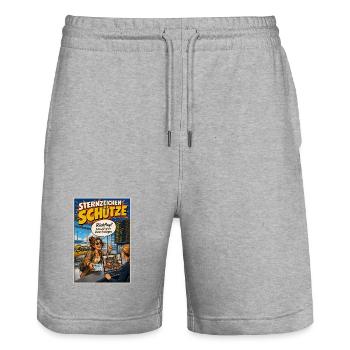 Sternzeichen Schütze - Fernweh kennt keine Grenzen - Stanley/Stella Unisex Bio Joggingshorts Trainer  - Grau meliert - Vorne - Nik (191cm) & Marisol (170cm)