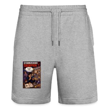 Sternzeichen Skorpion - Wenn „Okay“ nicht okay ist - Stanley/Stella Unisex Bio Joggingshorts Trainer  - Grau meliert - Vorne - Nik (191cm) & Marisol (170cm)