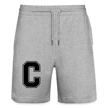 C_Buchstabe - Stanley/Stella Unisex Bio Joggingshorts Trainer  - Grau meliert - Vorne - Nik (191cm) & Marisol (170cm)
