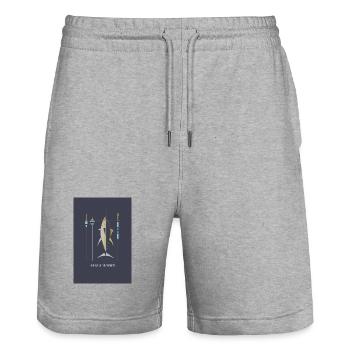 Hooked on the Moment – Angel Poster - Stanley/Stella Unisex Bio Joggingshorts Trainer  - Grau meliert - Vorne - Nik (191cm) & Marisol (170cm)