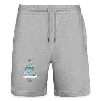 ANIMAL SHIRT Template clara_torte - Stanley/Stella Trainer Unisex Organic Jogging Shorts - heather grey - Front - Nik (191cm) & Marisol (170cm)