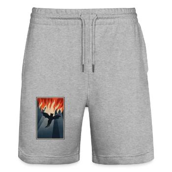 Hellcat - Kathe aus der Hölle - Stanley/Stella Unisex Bio Joggingshorts Trainer  - Grau meliert - Vorne - Nik (191cm) & Marisol (170cm)