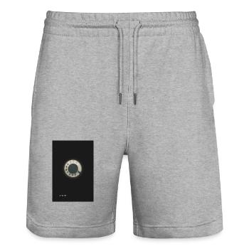 Hello – Vintage Wählscheiben Telefon - Stanley/Stella Unisex Bio Joggingshorts Trainer  - Grau meliert - Vorne - Nik (191cm) & Marisol (170cm)