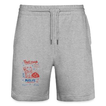 Jardinage urbain Ça suffit de la boue - Short de jogging bio TRAINER Stanley/Stella unisexe - gris chiné - Devant - Nik (191cm) & Marisol (170cm)