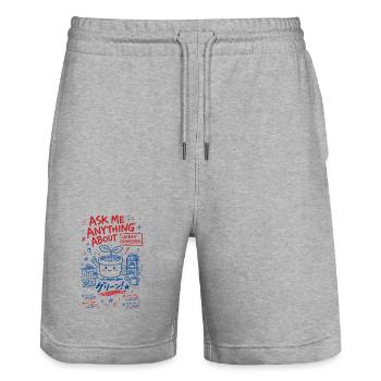 Urban Gardening, frag mich alles - Stanley/Stella Unisex Bio Joggingshorts Trainer  - Grau meliert - Vorne - Nik (191cm) & Marisol (170cm)