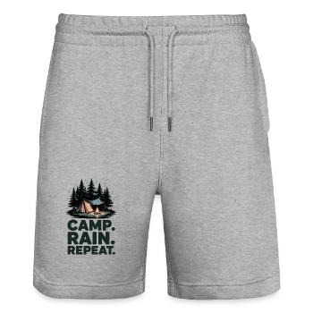 Camping Répété du Camp Rain - Short de jogging bio TRAINER Stanley/Stella unisexe - gris chiné - Devant - Nik (191cm) & Marisol (170cm)