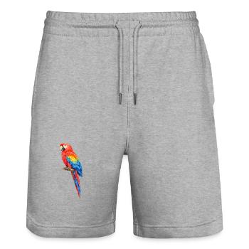 Vibrant parrot coloring - Stanley/Stella Trainer Unisex Organic Jogging Shorts - heather grey - Front - Nik (191cm) & Marisol (170cm)