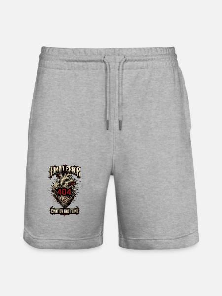 Human Error – Emotion Not Found - Stanley/Stella Trainer Unisex Organic Jogging Shorts - heather grey