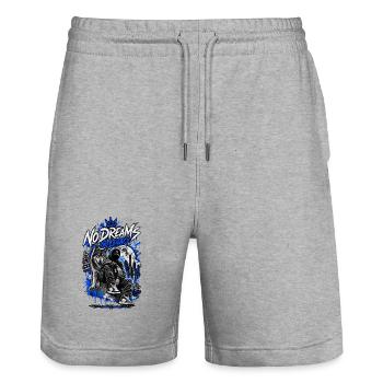 Mindset streetwear - Stanley/Stella Trainer Unisex Organic Jogging Shorts - heather grey - Front - Nik (191cm) & Marisol (170cm)