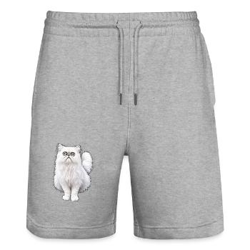 Weird looking Cat - Stanley/Stella Trainer Unisex Organic Jogging Shorts - heather grey - Front - Nik (191cm) & Marisol (170cm)