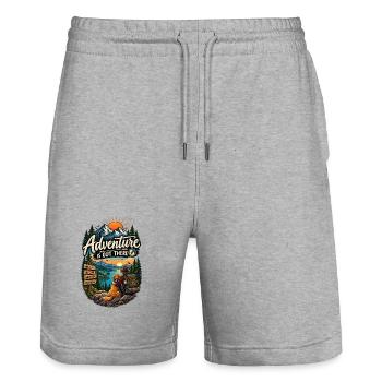 Adventure Is Out There – Hiking & Camping - Stanley/Stella Trainer Unisex Organic Jogging Shorts - heather grey - Front - Nik (191cm) & Marisol (170cm)
