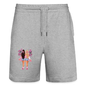 Never Without My Blonde, Never Without My Brunette - Short de jogging bio TRAINER Stanley/Stella unisexe - gris chiné - Devant - Nik (191cm) & Marisol (170cm)