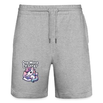 One More Chapter Unicorn Cozy - Stanley/Stella Trainer Unisex Organic Jogging Shorts - heather grey - Front - Nik (191cm) & Marisol (170cm)