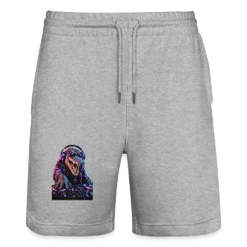 DropWild_Kane, er legt nicht auf, er greift an - Stanley/Stella Unisex Bio Joggingshorts Trainer  - Grau meliert - Vorne - Nik (191cm) & Marisol (170cm)