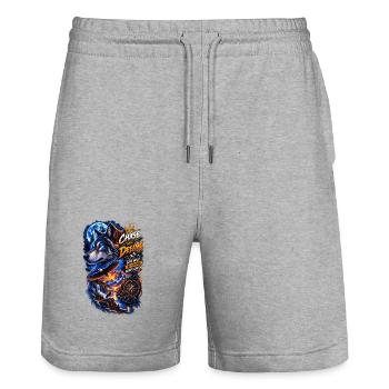 Chase Your Dreams Wolf Wilderness - Stanley/Stella Trainer Unisex Organic Jogging Shorts - heather grey - Front - Nik (191cm) & Marisol (170cm)