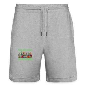 Plants Are Like Tiny Green Wonders - Stanley/Stella Unisex Bio Joggingshorts Trainer  - Grau meliert - Vorne - Nik (191cm) & Marisol (170cm)