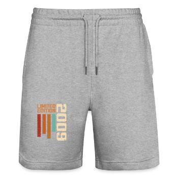 Vintage 2009 Birthday Gift 2009 Retro 2009 - Stanley/Stella Trainer Unisex Organic Jogging Shorts - heather grey - Front - Nik (191cm) & Marisol (170cm)