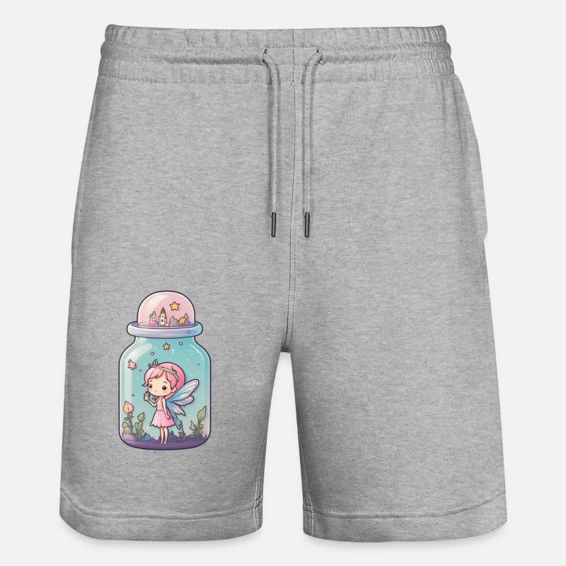 Fée dans une bouteille 02 - Short de jogging bio TRAINER Stanley/Stella unisexe - gris chiné