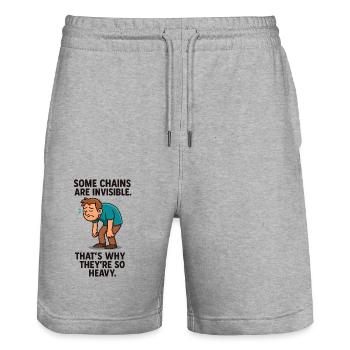0007 invisible chains - Stanley/Stella Unisex Bio Joggingshorts Trainer  - Grau meliert - Vorne - Nik (191cm) & Marisol (170cm)