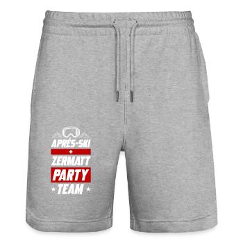 Après Ski Zermatt Party Team Switzerland - Stanley/Stella Trainer Unisex Organic Jogging Shorts - heather grey - Front - Nik (191cm) & Marisol (170cm)