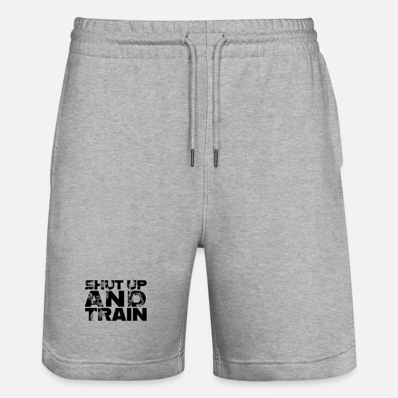 Shut up and train - Stanley/Stella Unisex Bio Joggingshorts Trainer  - Grau meliert