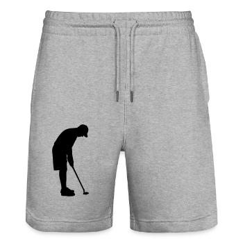 Golf - Stanley/Stella Unisex Bio Joggingshorts Trainer  - Grau meliert - Vorne - Nik (191cm) & Marisol (170cm)
