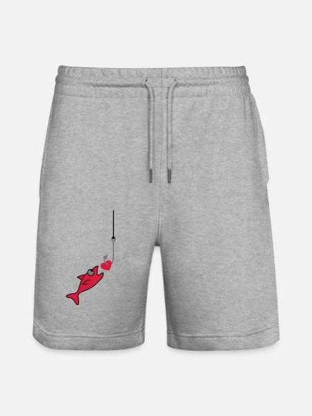 Fishing With Heart - Stanley/Stella Trainer Unisex Organic Jogging Shorts - heather grey