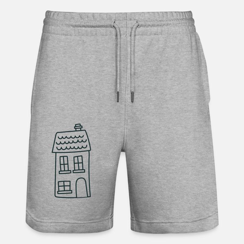 Grande maison irrégulière mignonne - Short de jogging bio TRAINER Stanley/Stella unisexe - gris chiné