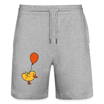 Balloon Little Chick Comic - Stanley/Stella Trainer Unisex Organic Jogging Shorts - heather grey - Front - Nik (191cm) & Marisol (170cm)