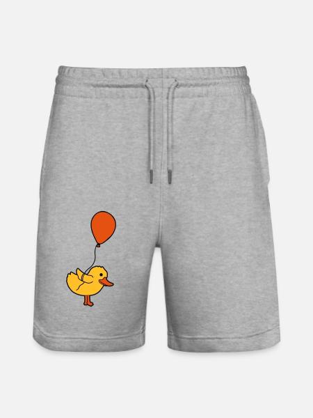 Balloon Little Chick Comic - Stanley/Stella Trainer Unisex Organic Jogging Shorts - heather grey