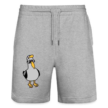 Coole Möwe Sonnenbrille Mütze - Stanley/Stella Unisex Bio Joggingshorts Trainer  - Grau meliert - Vorne - Nik (191cm) & Marisol (170cm)