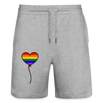 Lgbt - Stanley/Stella Trainer Unisex Organic Jogging Shorts - heather grey - Front - Nik (191cm) & Marisol (170cm)