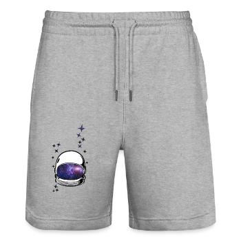 Astronaut Helmet Space Galaxy Stars Gift - Stanley/Stella Trainer Unisex Organic Jogging Shorts - heather grey - Front - Nik (191cm) & Marisol (170cm)