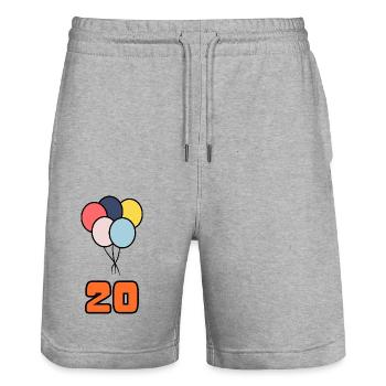 ALLES GUTE ZUM GEBURTSTAG. ALLES GUTE ZUM GEBURTSTAG. JAHRESTAG. - Stanley/Stella Unisex Bio Joggingshorts Trainer  - Grau meliert - Vorne - Nik (191cm) & Marisol (170cm)