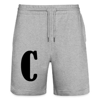 C - Stanley/Stella Trainer Unisex Organic Jogging Shorts - heather grey - Front - Nik (191cm) & Marisol (170cm)