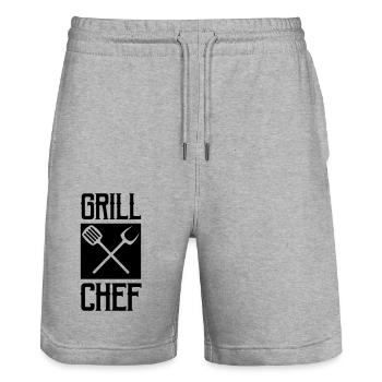 grill chef - Stanley/Stella Unisex Bio Joggingshorts Trainer  - Grau meliert - Vorne - Nik (191cm) & Marisol (170cm)