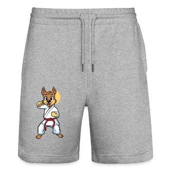 Kampf Hund - Stanley/Stella Unisex Bio Joggingshorts Trainer  - Grau meliert - Vorne - Nik (191cm) & Marisol (170cm)