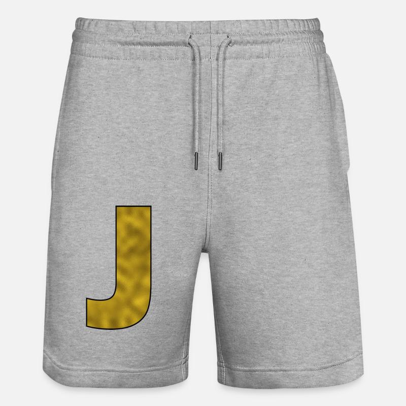 Lettre J Or - Short de jogging bio TRAINER Stanley/Stella unisexe - gris chiné