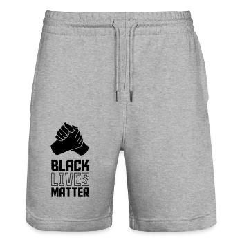 hands black lives matter - Stanley/Stella Unisex Bio Joggingshorts Trainer  - Grau meliert - Vorne - Nik (191cm) & Marisol (170cm)