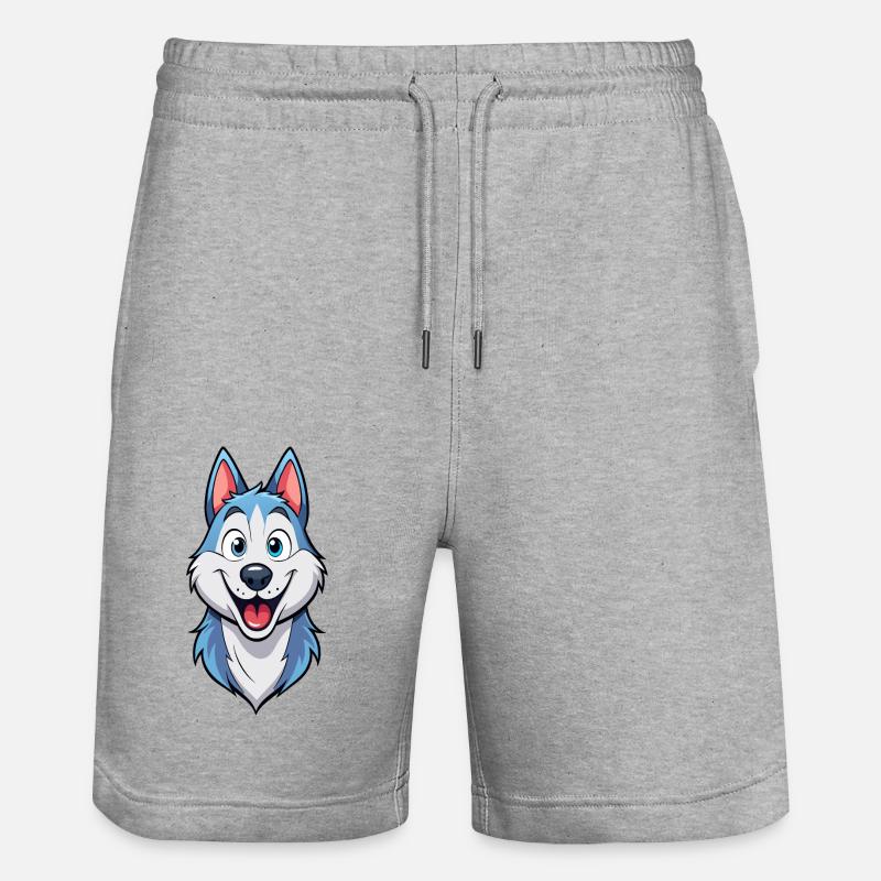 Espiègle souriant Husky oeuvre - Short de jogging bio TRAINER Stanley/Stella unisexe - gris chiné