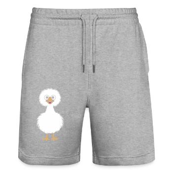 ostrich - Stanley/Stella Trainer Unisex Organic Jogging Shorts - heather grey - Front - Nik (191cm) & Marisol (170cm)